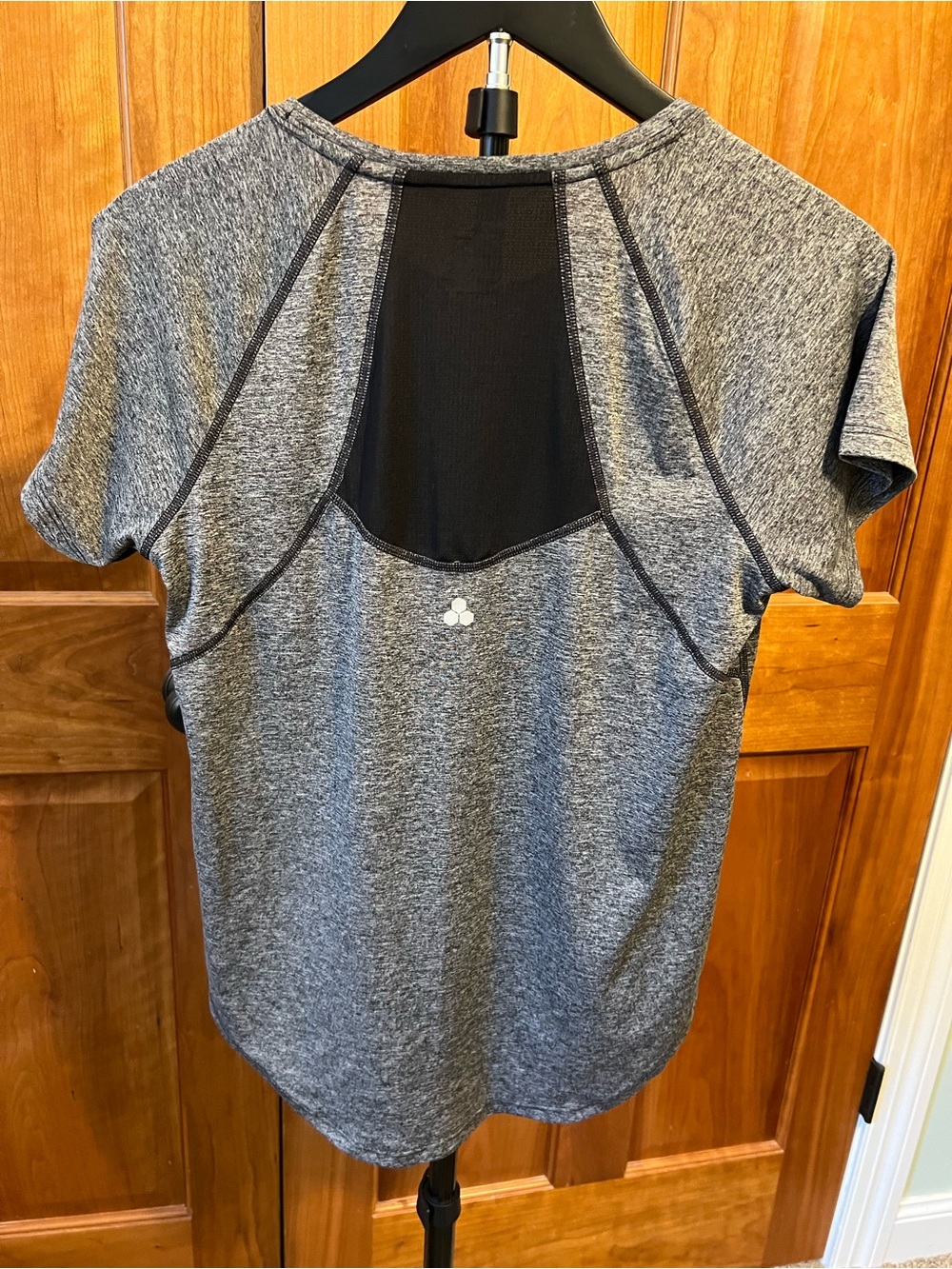 tek gear Gray Heather Short Sleeve Active Tee with Black Mesh Back